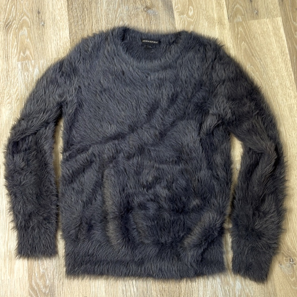 Banana Republic Gray Fuzzy Sweater